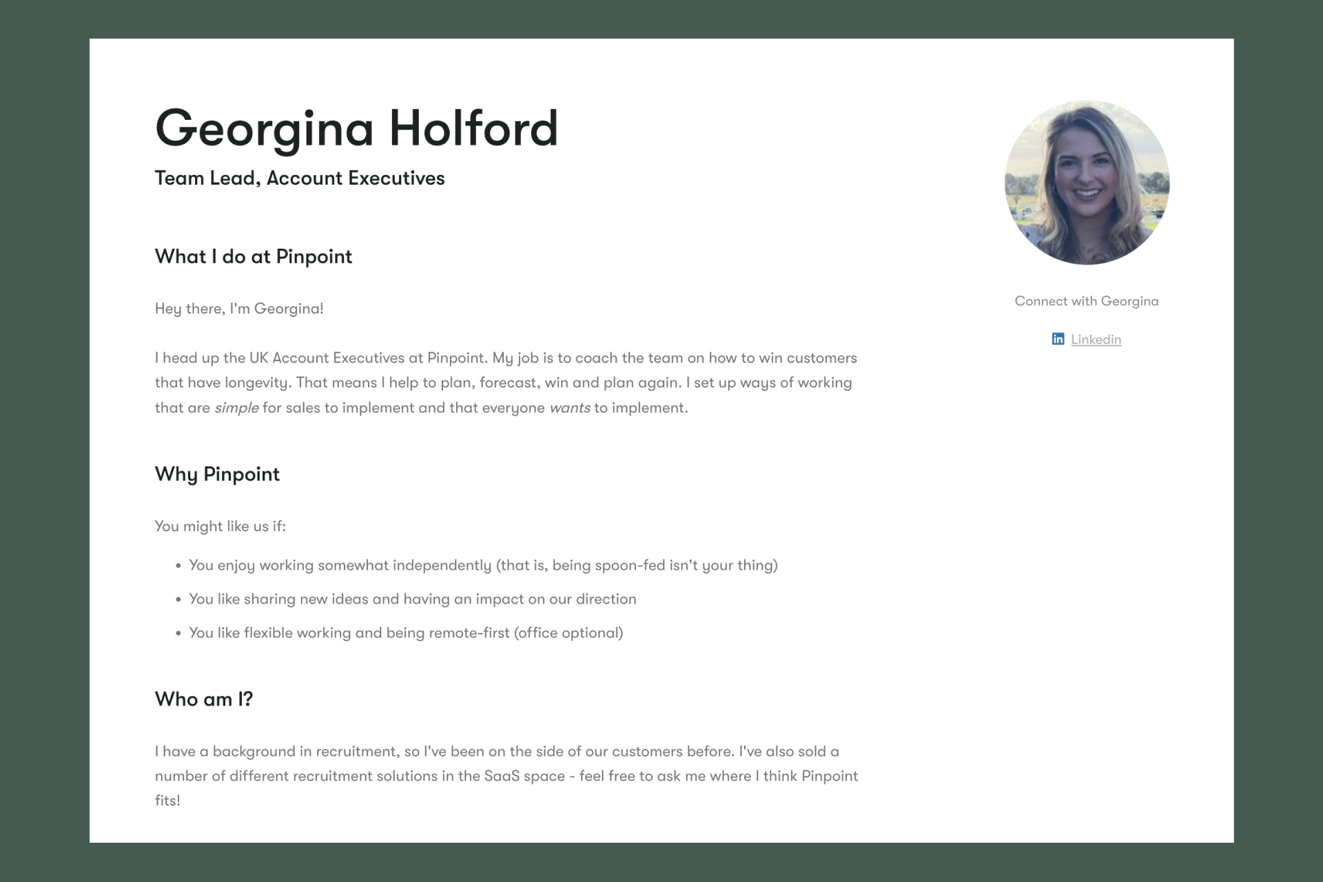 Hiring manager profile